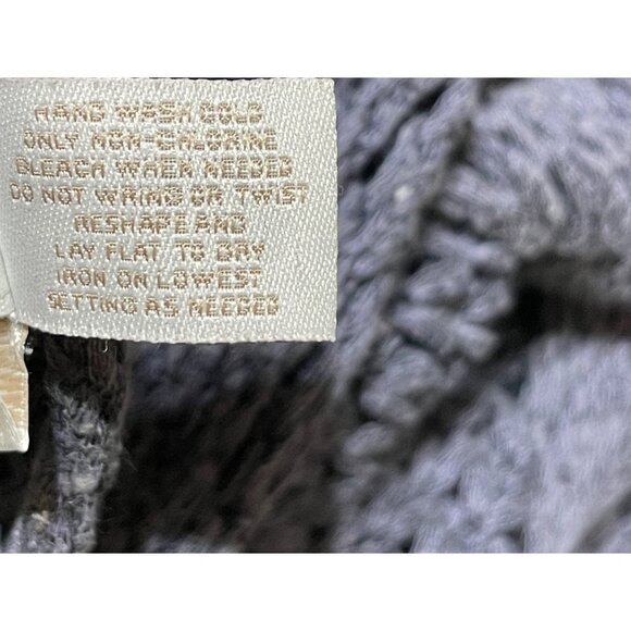 Chico's Cropped Sweater Slate Blue Size M Medium (1) Dolman Boat Neck VTG - Picture 5 of 6